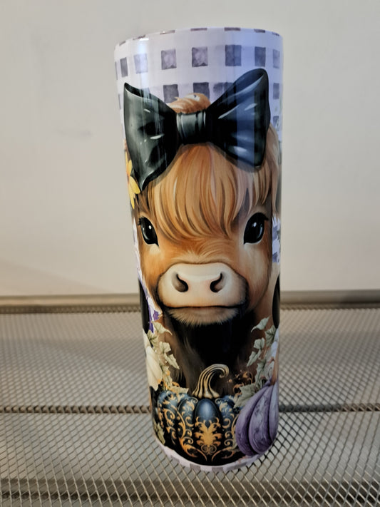 20 oz tumbler pretty cow purple