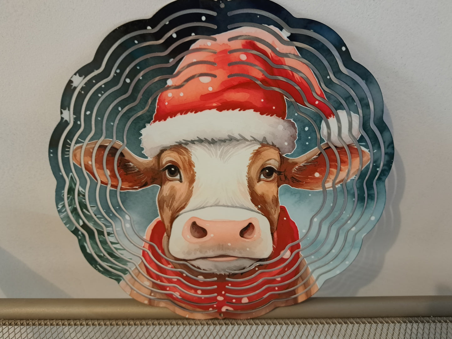 10 in Christmas Cow windspinner